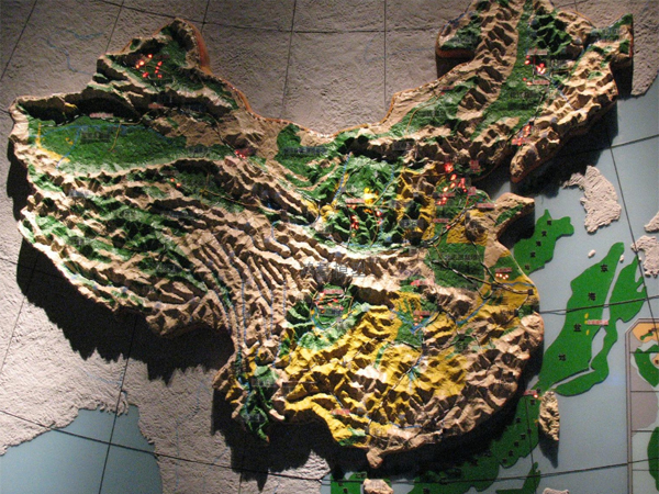 百色中国地形沙盘制作
